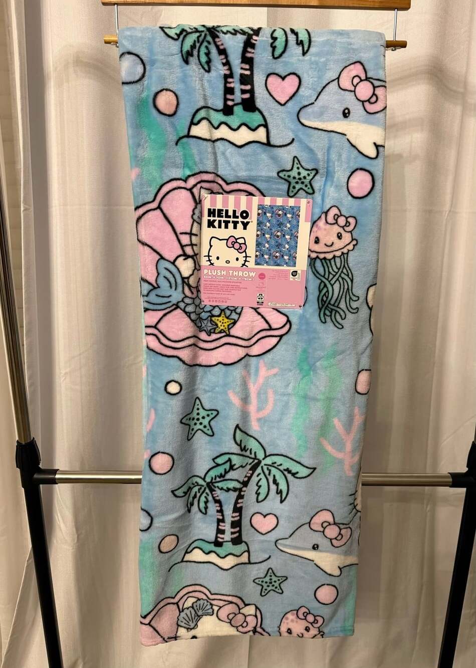 Hello Kitty Under the Sea Mermaid Plush Throw Blanket 50in x 70in